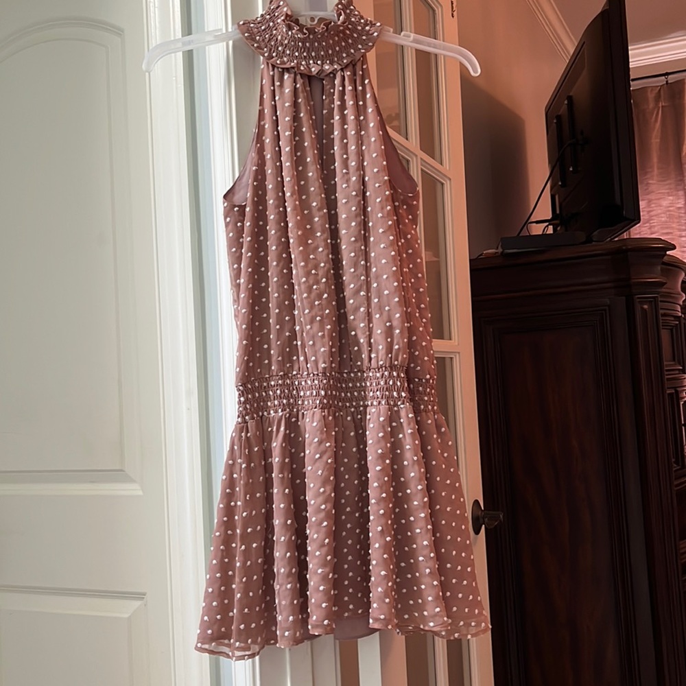 Amanda Uprichard New York . Polkadot, chiffon lined dress.